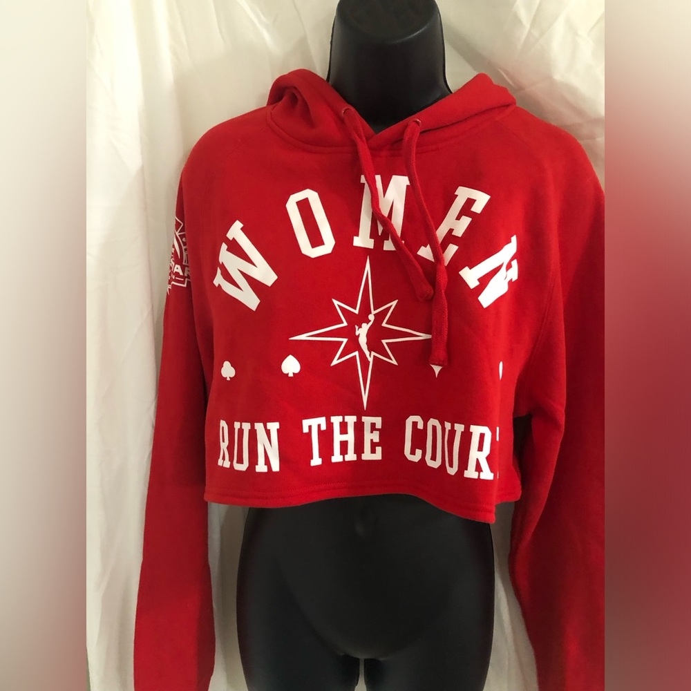 Peace Collective WNBA Women Run The Court queen of the court red cropped hoodie - Picture 7 of 9